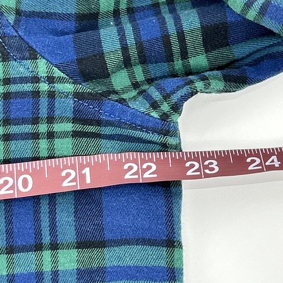 Men's‎ Chubbies Long Sleeve Button Down Flannel Shirt Blue Green Tartan Plaid L - Picture 9 of 9